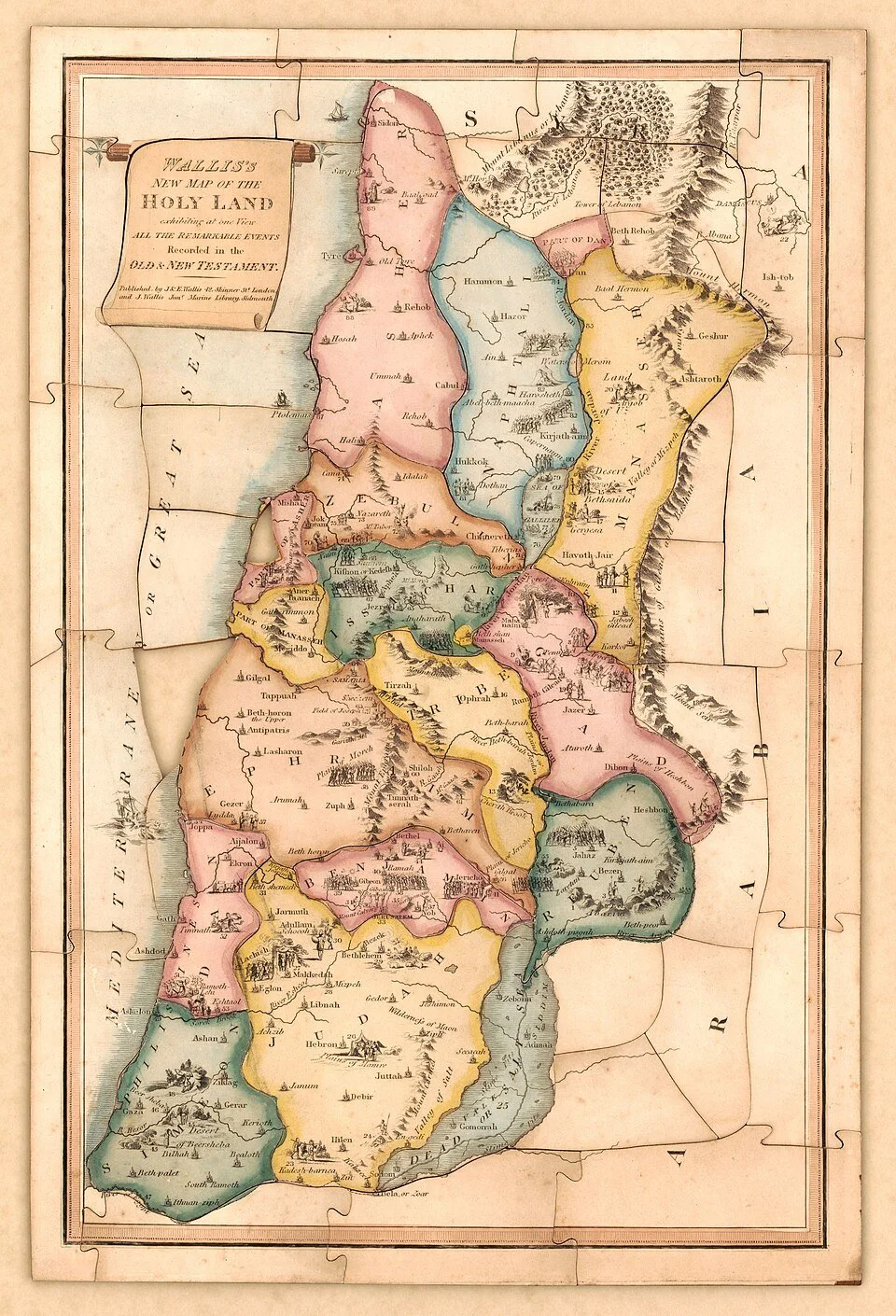 Historical map of the Holy Land