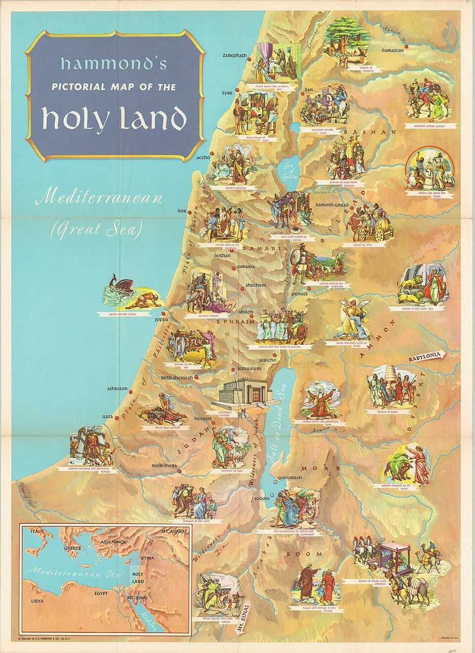 Historical map of the Holy Land